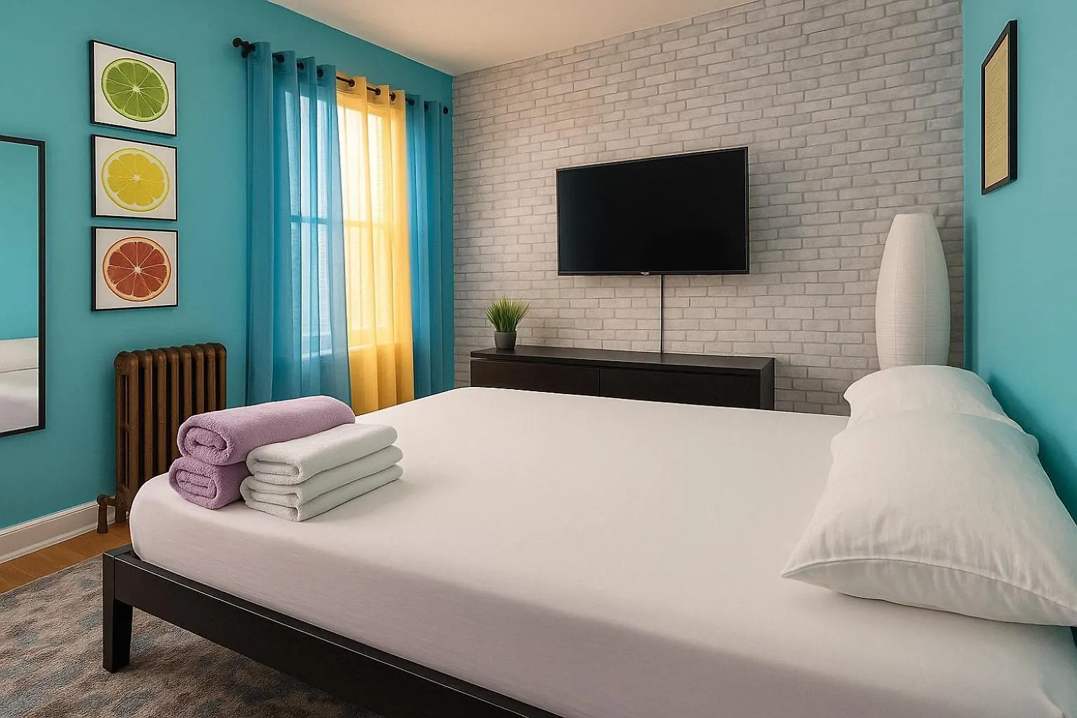 Apartment Modern Xl Queen Room Comfort & Character In Harlem New York