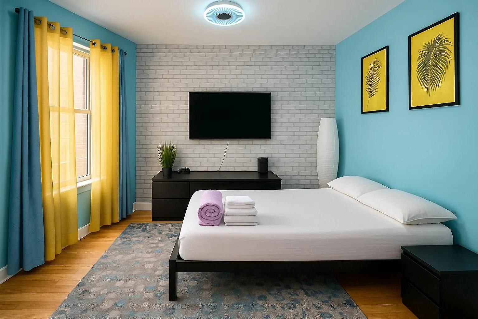 Modern Xl Queen Room Comfort & Character In Harlem New York 0*,